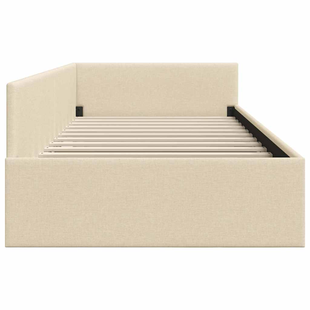 Hörn Sängram med huvudgavel Kräm 80 cm x 200 cm Sammet