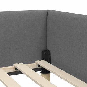 Hörn Sängram med huvudgavel Mörkgrå 80 x 200 cm tyg