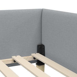 Hörn Sängram med huvudgavel Ljusgrå 90 x 200 cm tyg