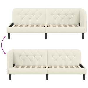 Hörn Sängram med huvudgavel Kräm 80 x 200 cm Sammet