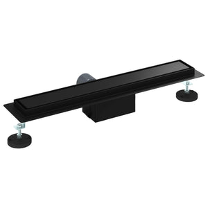 2 i 1 Duschavlopp Svart 60 cm Rostfritt Stål 304