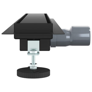 2 i 1 Duschavlopp Svart 60 cm Rostfritt Stål 304