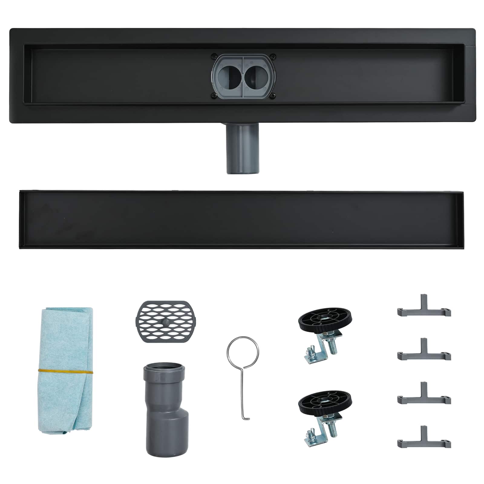 Duschavlopp 2-i-1 med 360° Siphon Svart 60 cm