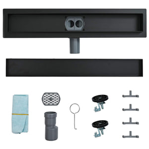 Duschavlopp 2-i-1 med 360° Siphon Svart 60 cm