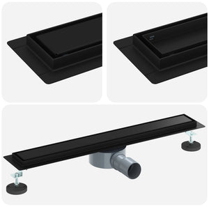 Duschavlopp 2-i-1 med 360° Siphon Svart 60 cm