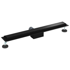 2 i 1 Duschavlopp Svart 70 cm Rostfritt Stål 304