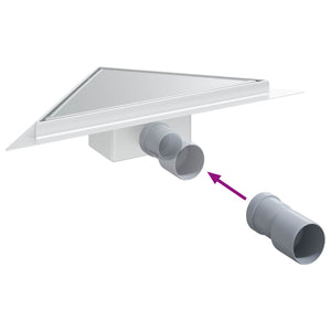 2 i 1 Triangelduschavlopp Silver 25 x 25 cm Rostfritt Stål 304