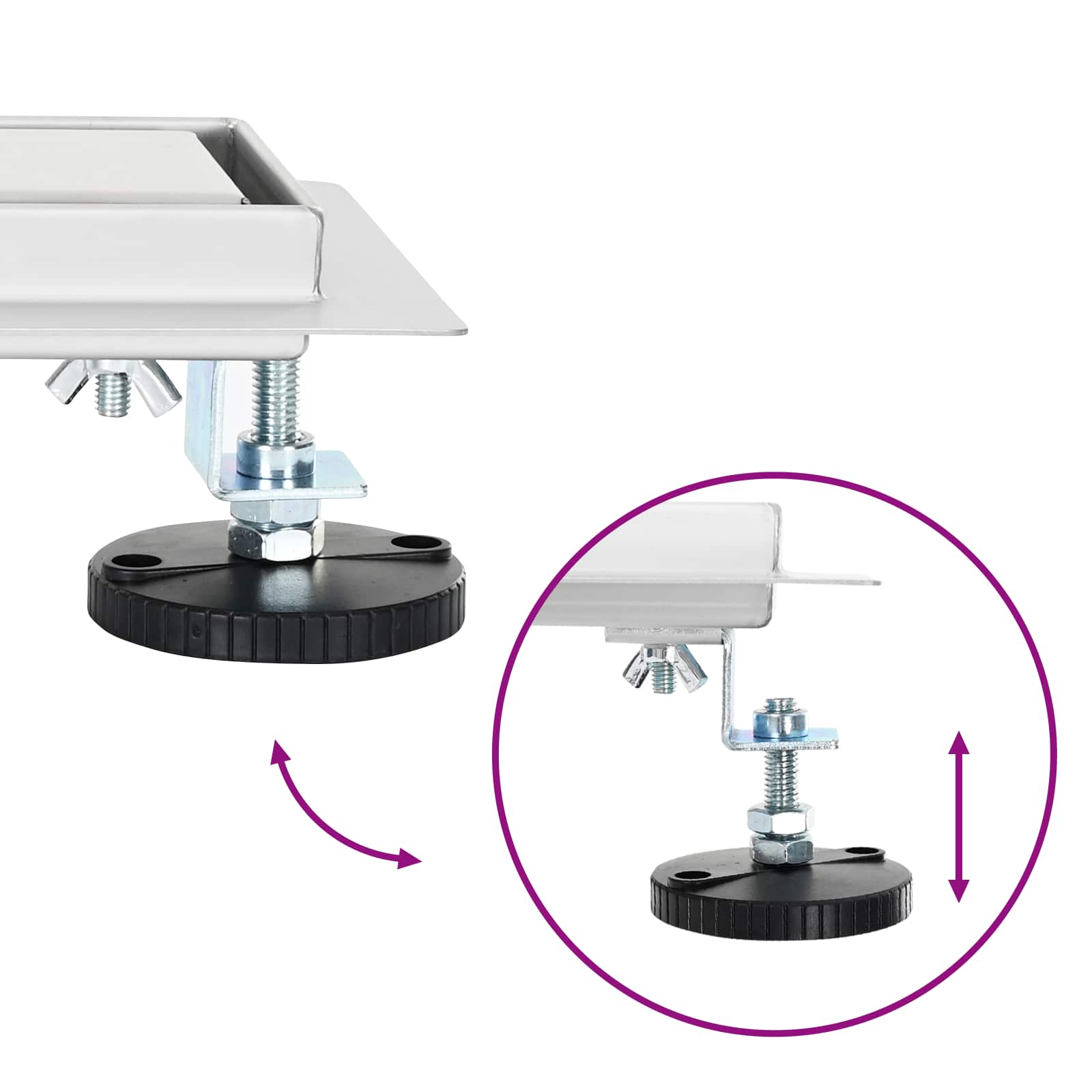 2 i 1 Duschavlopp Silver 100 cm Rostfritt Stål 304