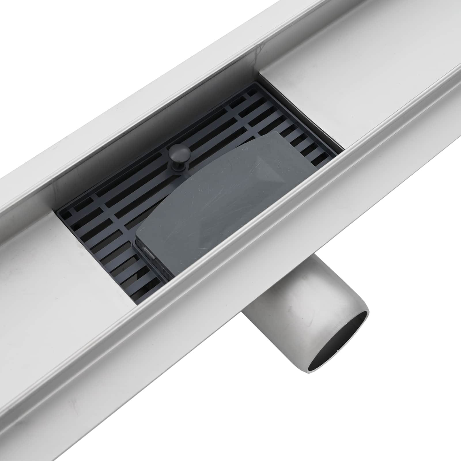 2 i 1 Duschavlopp Silver 90 cm Rostfritt Stål 304