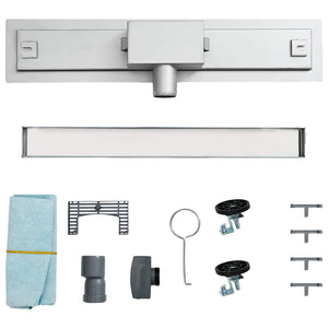 2 i 1 Duschavlopp Silver 60 cm Rostfritt Stål 304