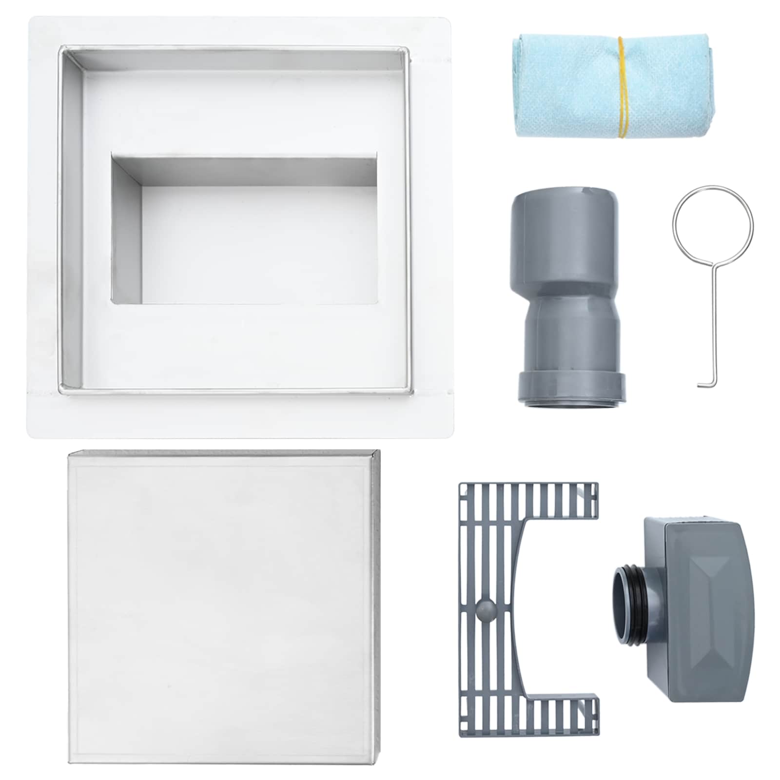 2 i 1 duschavlopp Silver 20 x 20 cm Rostfritt Stål 304