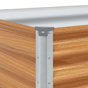 Upphöjd odlingslåda Ljusbrun 98 x 50 x 68 cm Galvaniserat Stål