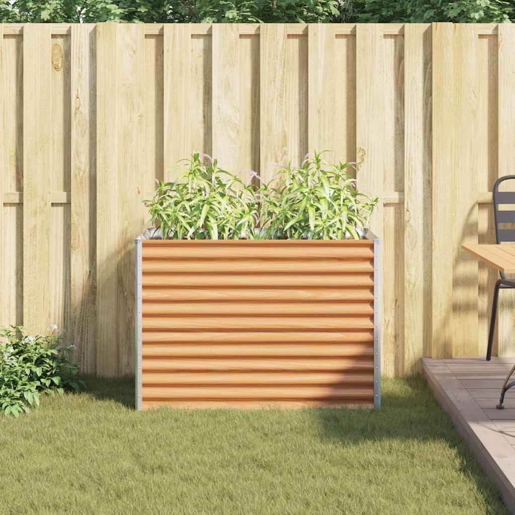 Upphöjd odlingslåda Ljusbrun 98 x 50 x 68 cm Galvaniserat Stål