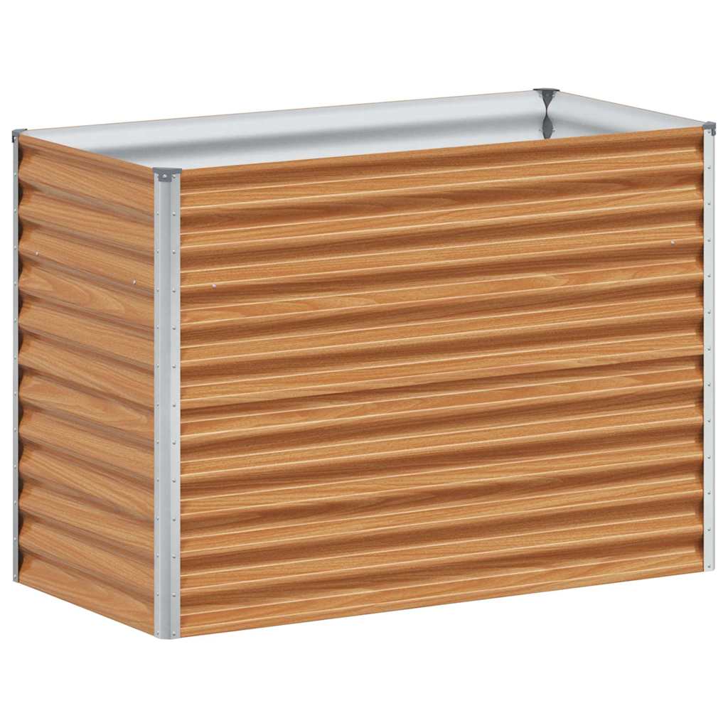 Upphöjd odlingslåda Ljusbrun 98 x 50 x 68 cm Galvaniserat Stål