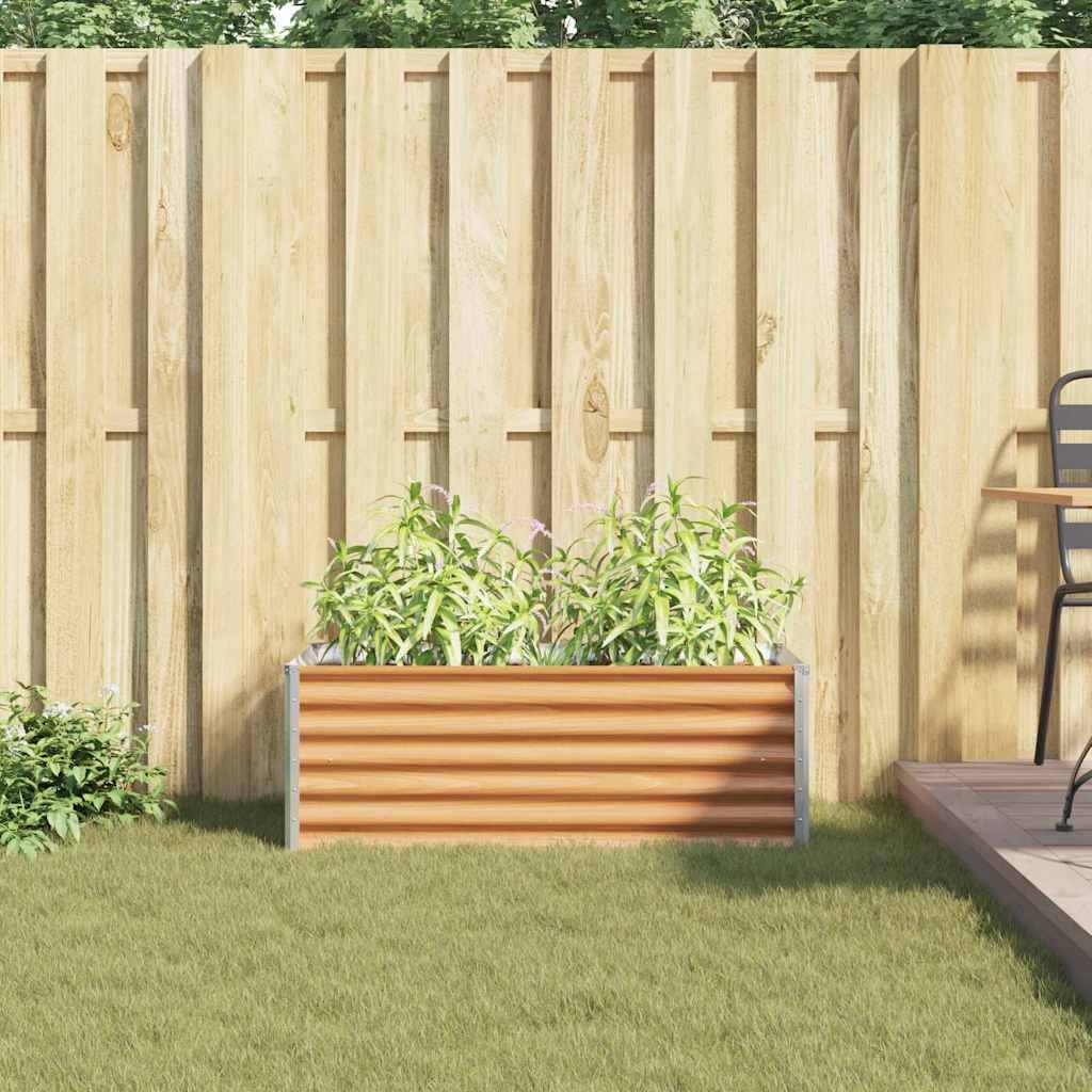 Upphöjd odlingslåda Ljusbrun 98 x 50 x 36 cm Galvaniserat Stål