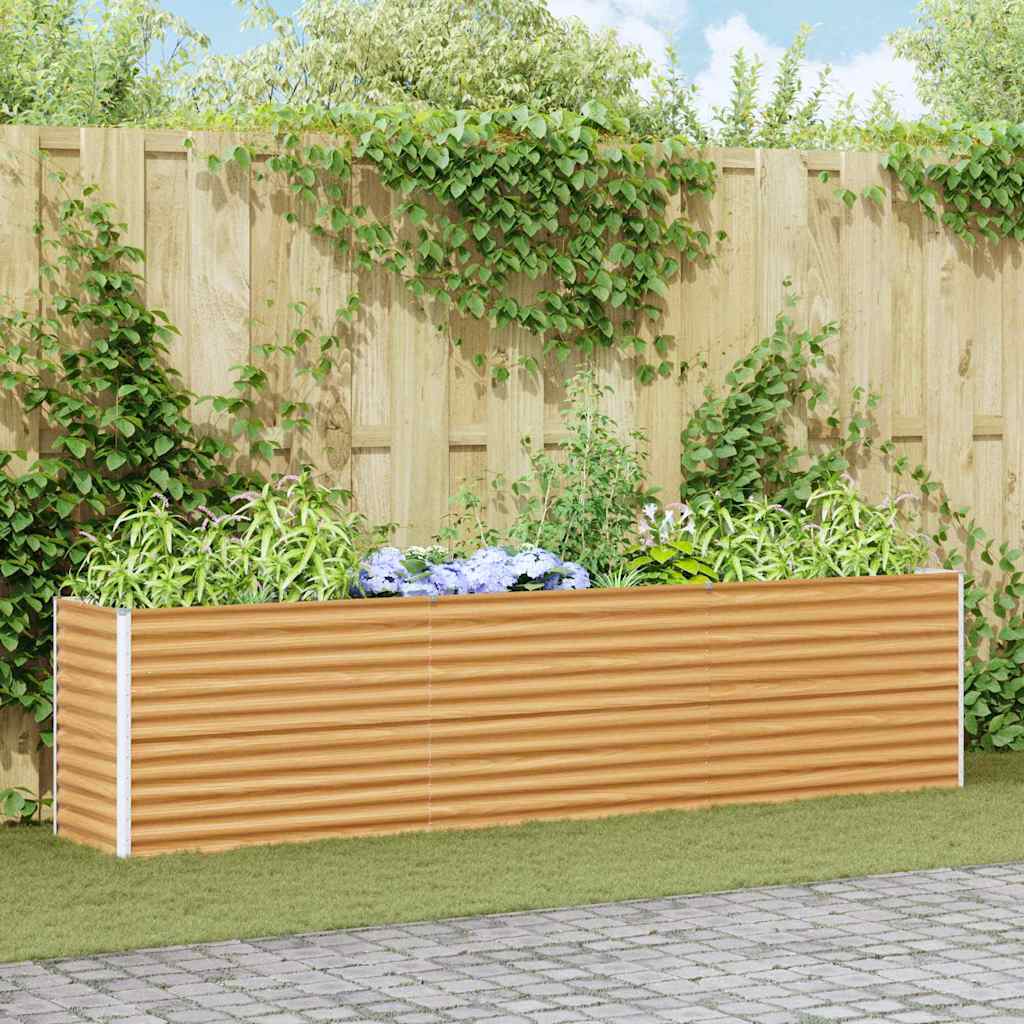 Upphöjd odlingslåda Ljusbrun 290 x 50 x 68 cm Galvaniserat Stål