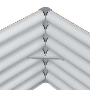 Upphöjd odlingslåda Ljusbrun 970 x 50 x 36 cm Galvaniserat Stål