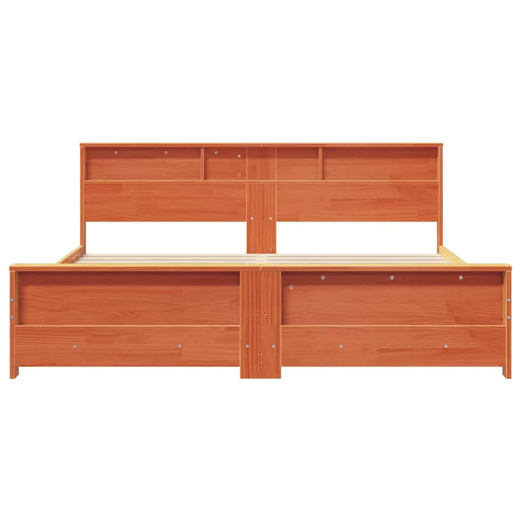 Sängram med huvudgavel Vaxbrun 200 x 200 cm Konstruerat trä