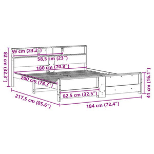 Sängram med huvudgavel Vit 180 x 200 cm Konstruerat trä