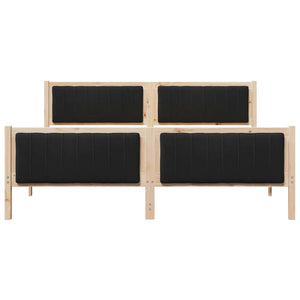 Sängram med huvudgavel Brun och svart 180 x 200 cm Massiv furu