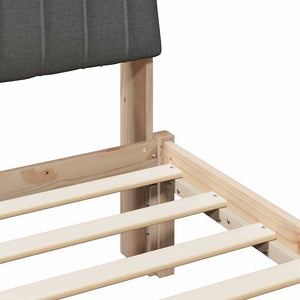 Sängram med huvudgavel Brun 160 x 200 cm Massiv furu