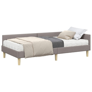 Hörn Sängram med Madrass med madrass 2 pcs Taupe tyg