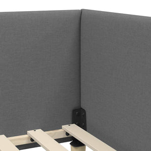Hörn Sängram med Madrass Övrigt med huvudgavel 2 pcs Grå tyg