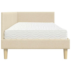 Hörn Sängram med Madrass Övrigt med huvudgavel 2 pcs Kräm tyg