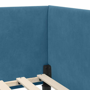 Hörn Sängram med Madrass Övrigt med huvudgavel 2 pcs Blå Sammet