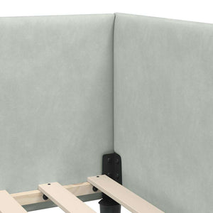 Hörn Sängram med Madrass Övrigt 2 pcs Ljusgrå Sammet