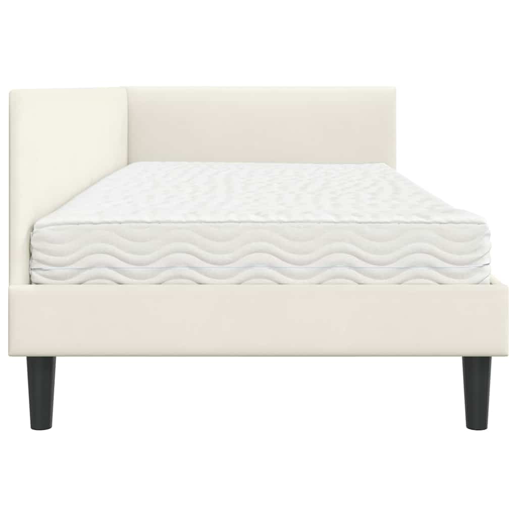 Hörn Sängram med Madrass Övrigt 2 pcs Kräm Sammet