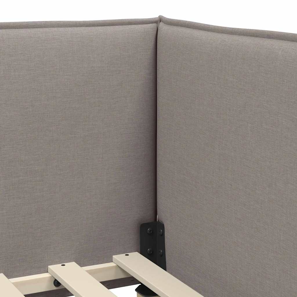 Hörn Sängram med Madrass med huvudgavel 2 pcs Taupe Sammet