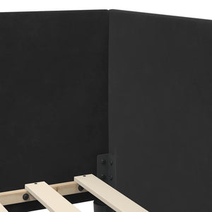 Hörn Sängram med Madrass med huvudgavel 2 pcs Svart Sammet