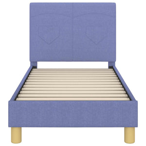 Sängram för småbarn med huvudgavel Jeansblå 70 x 140 cm tyg