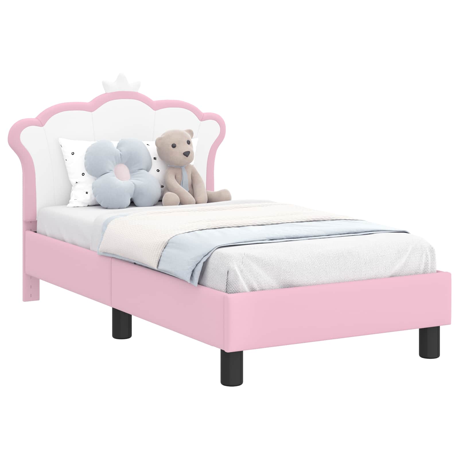 Sängram för småbarn med huvudgavel Rosa 70 x 140 cm PU