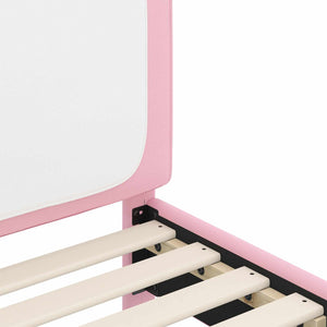 Barnsängram med sänggavel med huvudgavel Rosa 80 x 160 cm PU