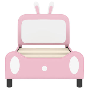 Barnsängram med sänggavel med huvudgavel Rosa 80 x 160 cm PU