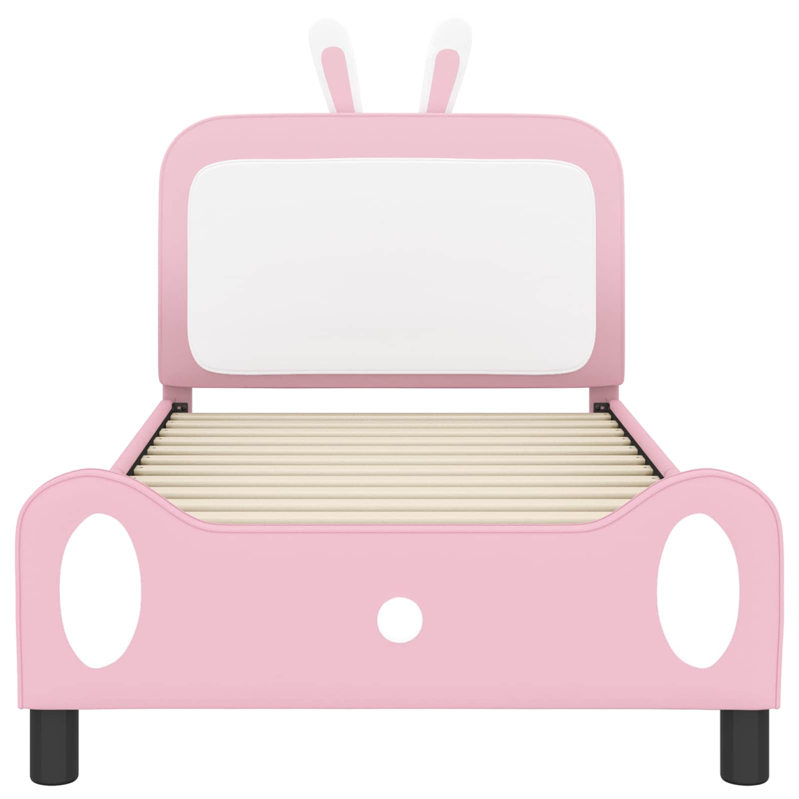 Barnsängram med sänggavel med huvudgavel Rosa 80 x 200 cm PU