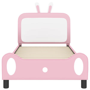 Barnsängram med sänggavel med huvudgavel Rosa 80 x 200 cm PU