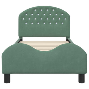 Barnsängram med sänggavel Havgrön 80 x 160 cm Sammet