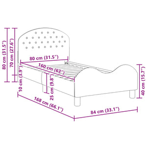 Barnsängram med sänggavel Havgrön 80 x 160 cm Sammet