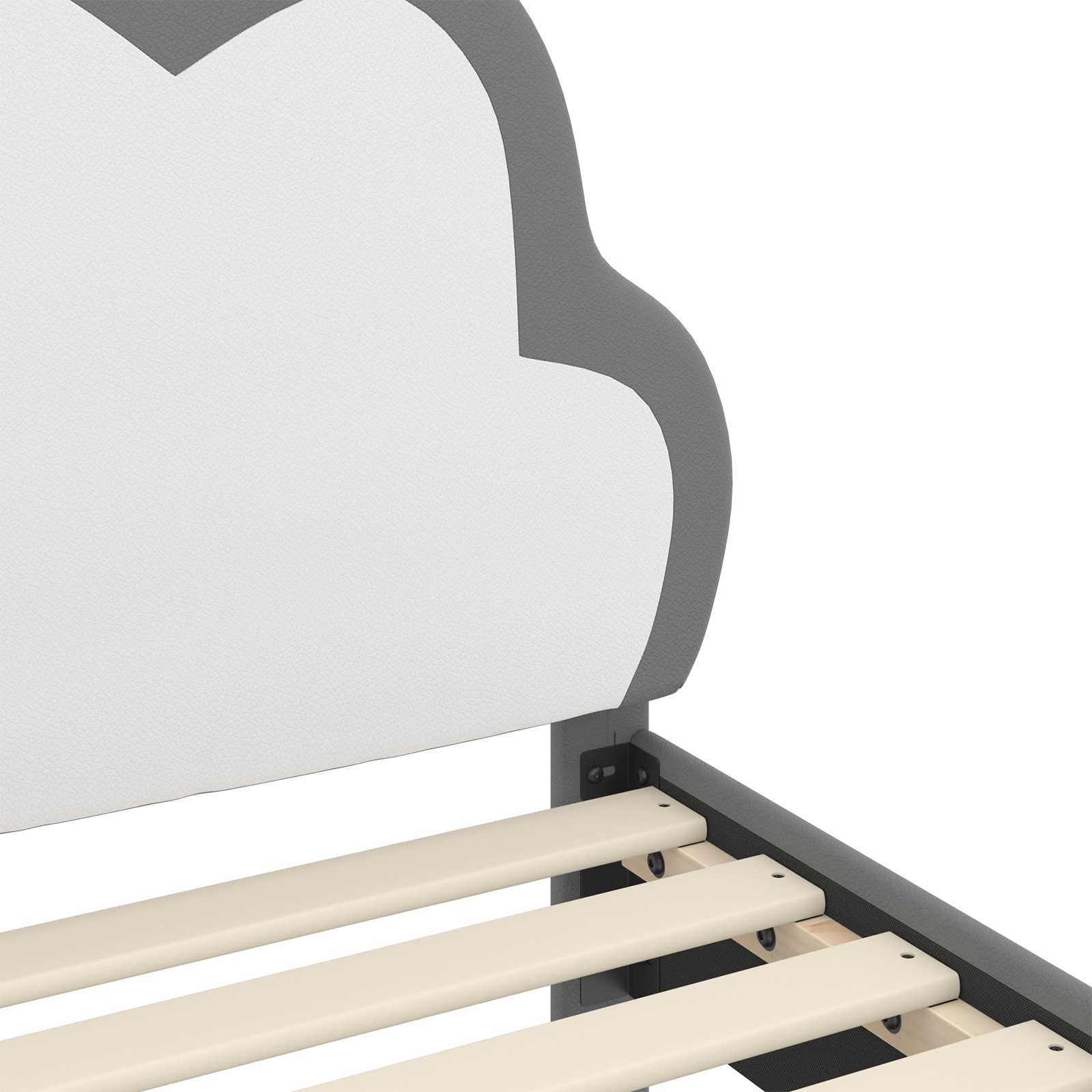 Sängram med huvudgavel Ljusgrå 80 x 200 cm PU