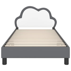 Sängram med huvudgavel Ljusgrå 90 x 190 cm PU