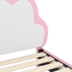 Sängram med huvudgavel Rosa 90 x 200 cm PU