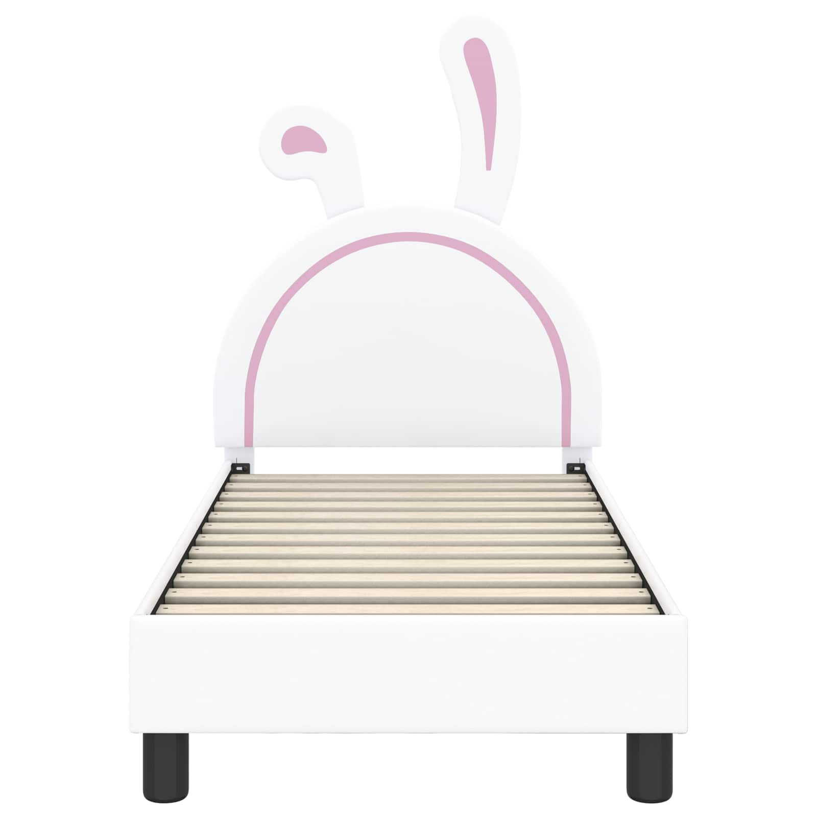 Sängram för småbarn med huvudgavel Vit 70 x 140 cm PU