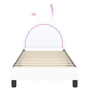 Barnsängram med sänggavel med huvudgavel Vit 80 x 160 cm PU