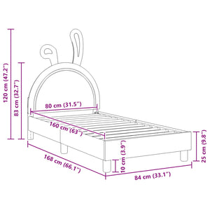 Barnsängram med sänggavel med huvudgavel Vit 80 x 160 cm PU
