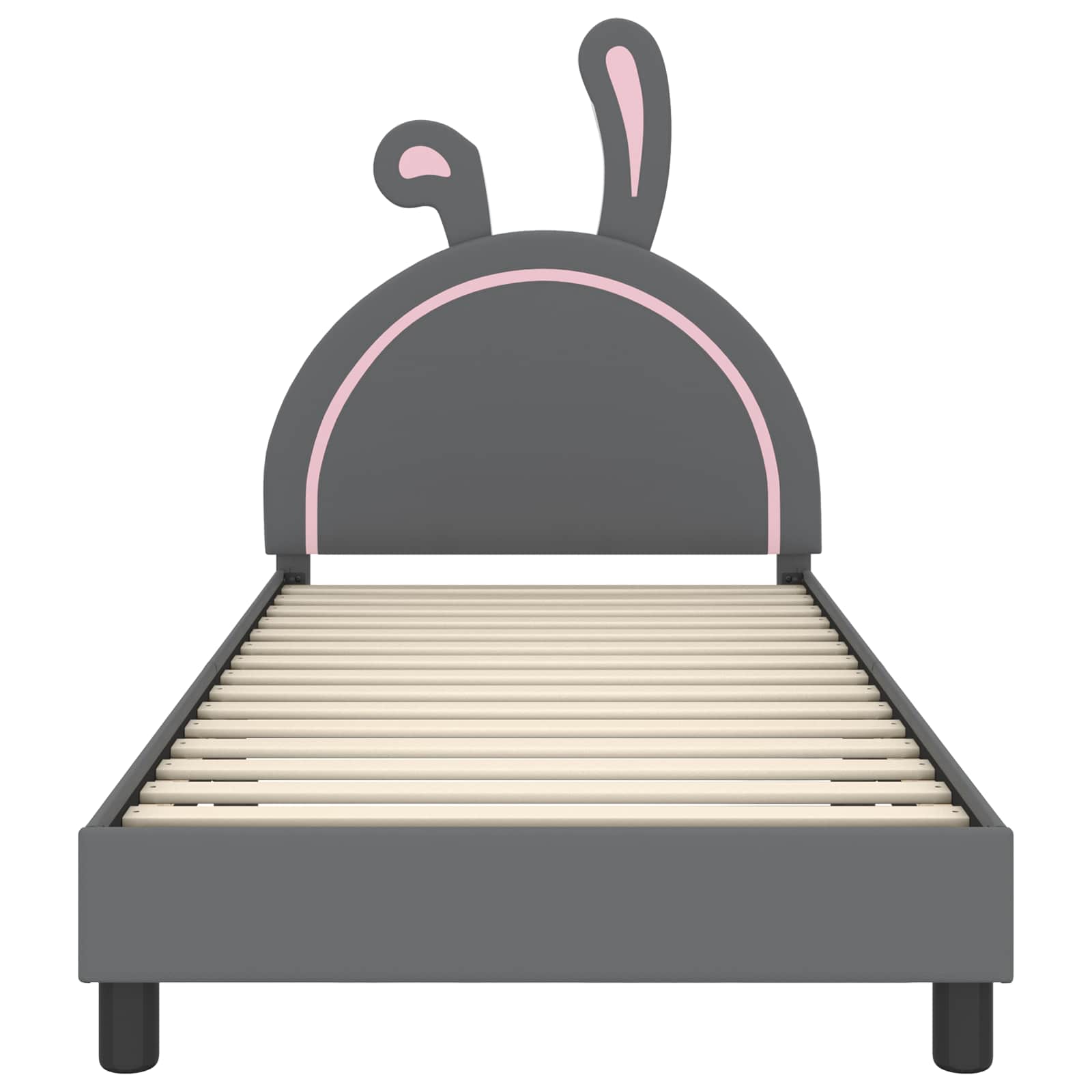 Barnsängram med sänggavel med huvudgavel Ljusgrå 80 x 200 cm PU