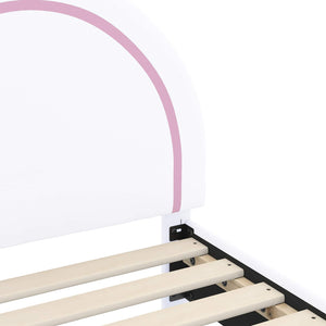 Barnsängram med sänggavel med huvudgavel Vit 90 x 200 cm PU