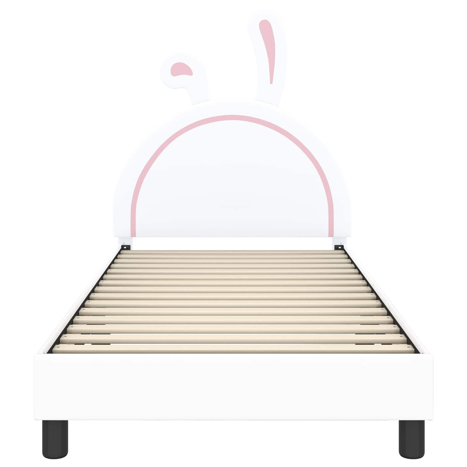 Barnsängram med sänggavel med huvudgavel Vit 90 x 200 cm PU